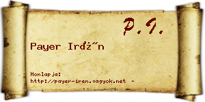 Payer Irén névjegykártya