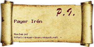 Payer Irén névjegykártya